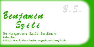 benjamin szili business card